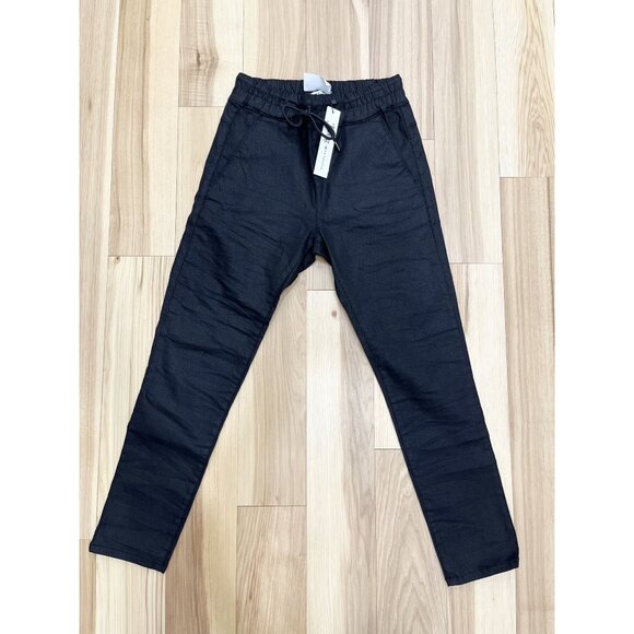 Bevy Flog Shely Drawstring Jogger Pant NWT Gray Black Check - Picture 1 of 3